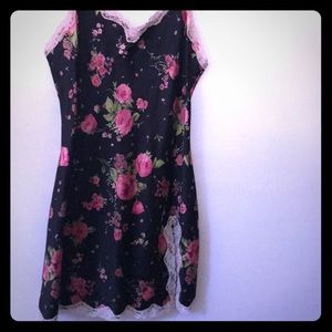 VS Black Floral Slip with Lace